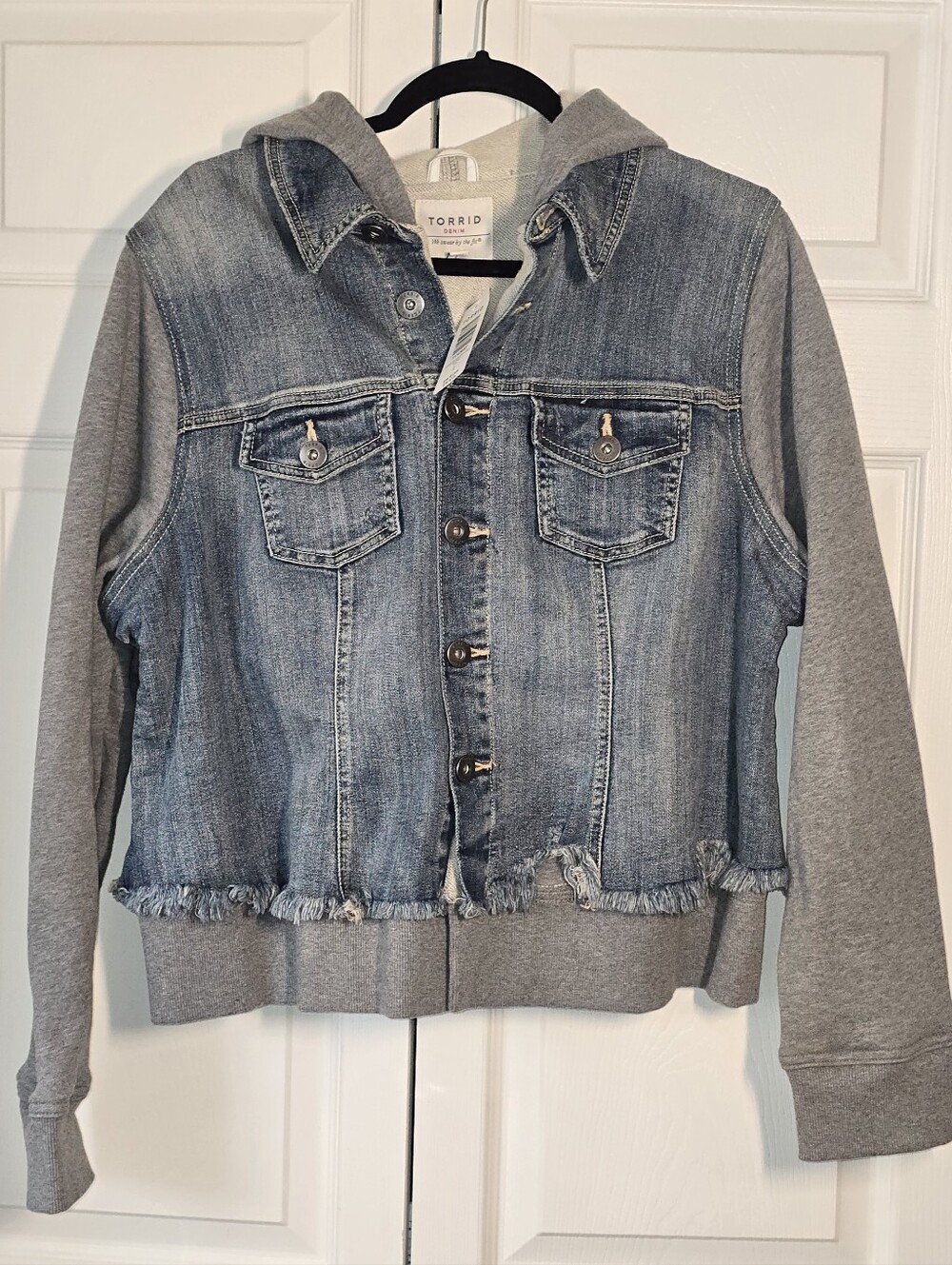 NWT Torrid Blue Hooded Denim Jacket Size 2x